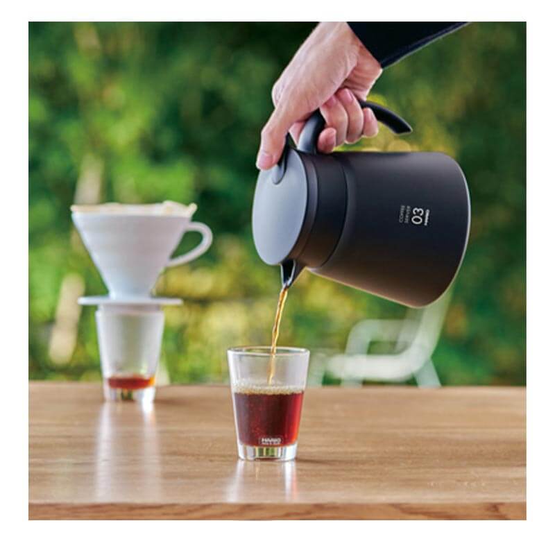 Hario VHS-80B V60 03 Yalıtımlı Paslanmaz Servis Sürahisi, 800 ml, Siyah