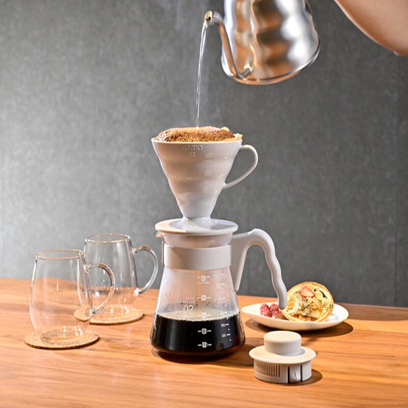 Hario VCSD-02-PGR V60 Kahve Demleme Seti, Açık Gri