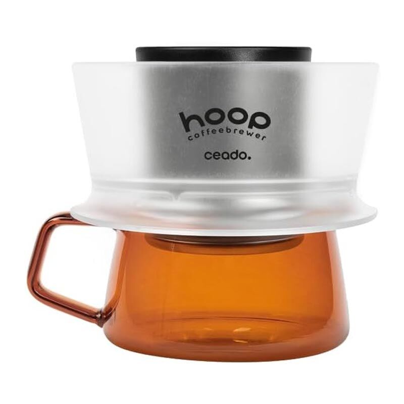 Hoop Coffee Brewer Manuel Kahve Demleme Ekipmanı, Beyaz-Şeffaf