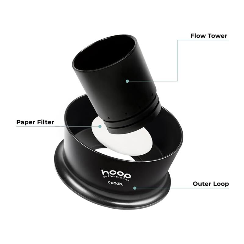 Hoop Coffee Brewer Manuel Kahve Demleme Ekipmanı, Siyah