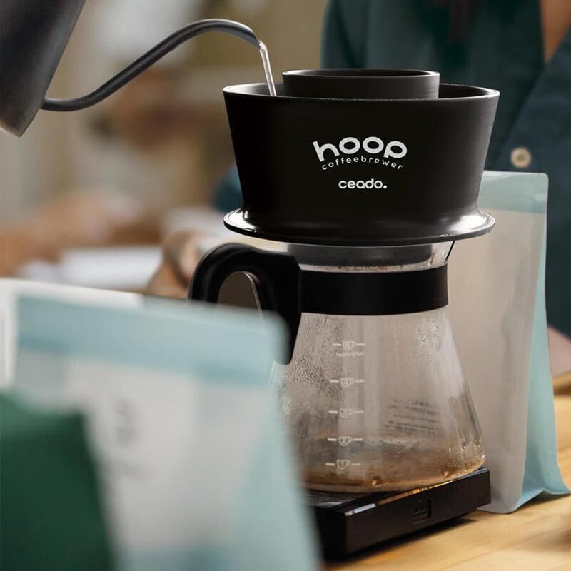 Hoop Coffee Brewer Manuel Kahve Demleme Ekipmanı, Siyah