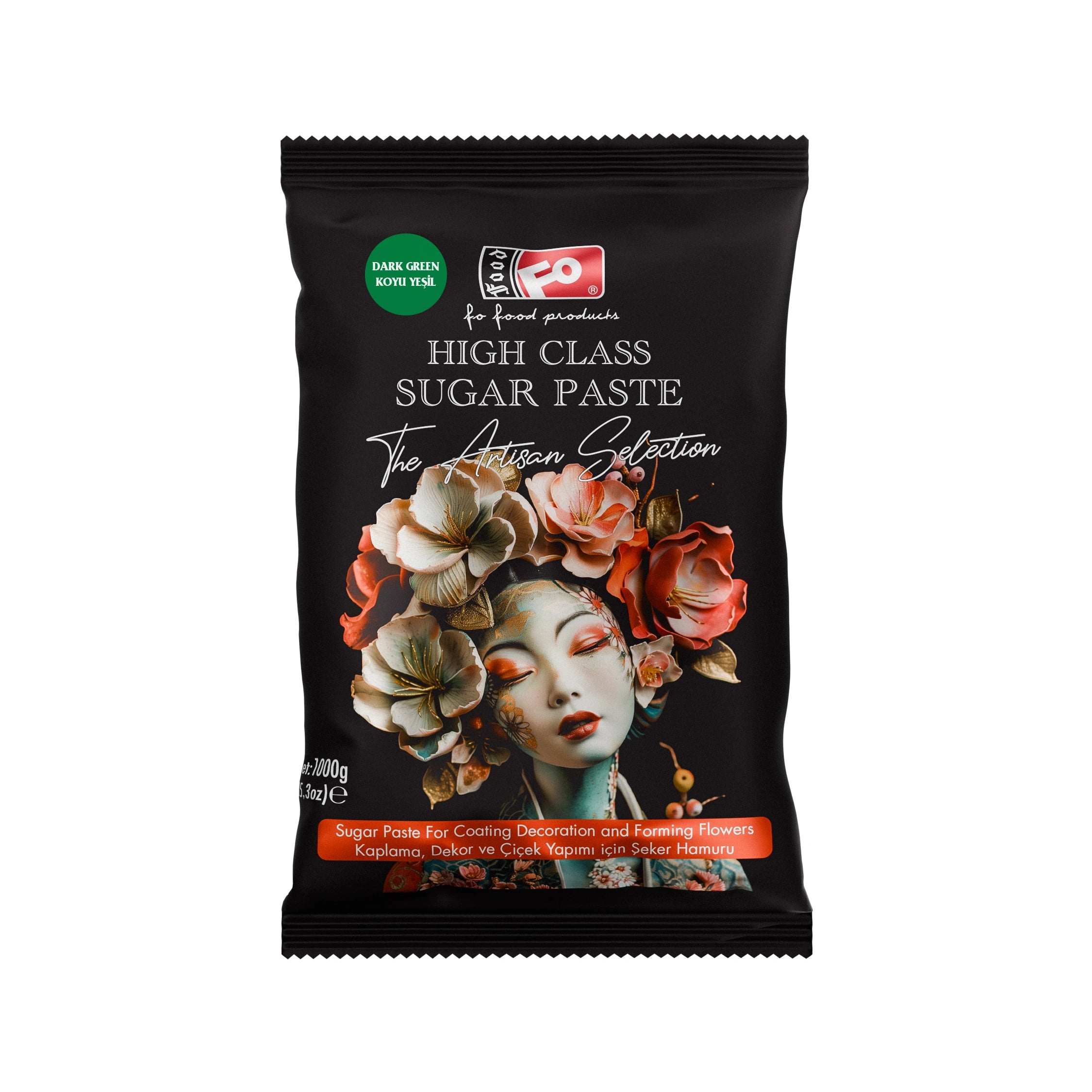 FO Koyu Yeşil High Class Kaplama, Dekor ve Çiçek Yapımı Için Şeker Hamur 1 kg
