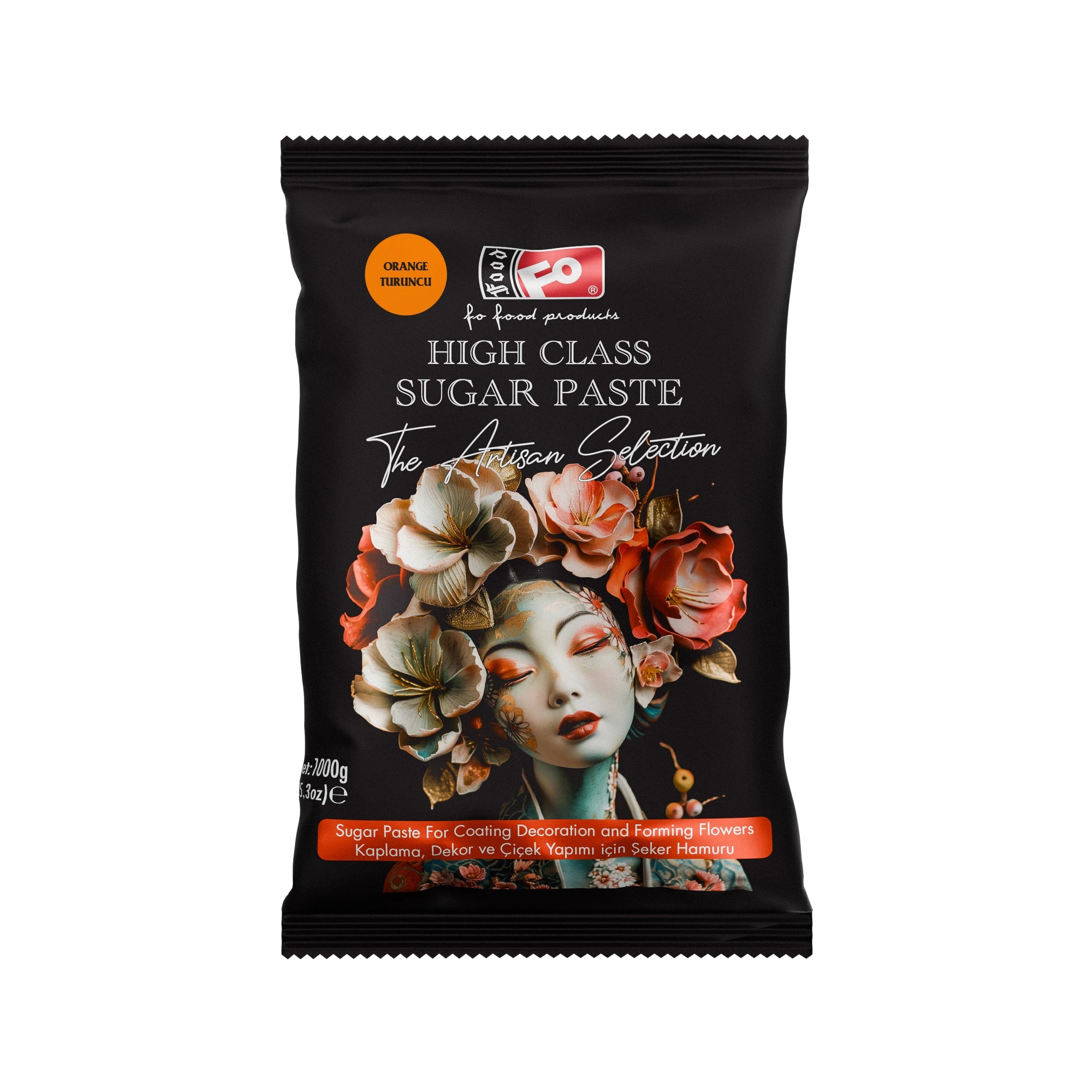 FO Turuncu High Class Kaplama, Dekor ve Çiçek Yapımı için Şeker Hamuru 1 kg