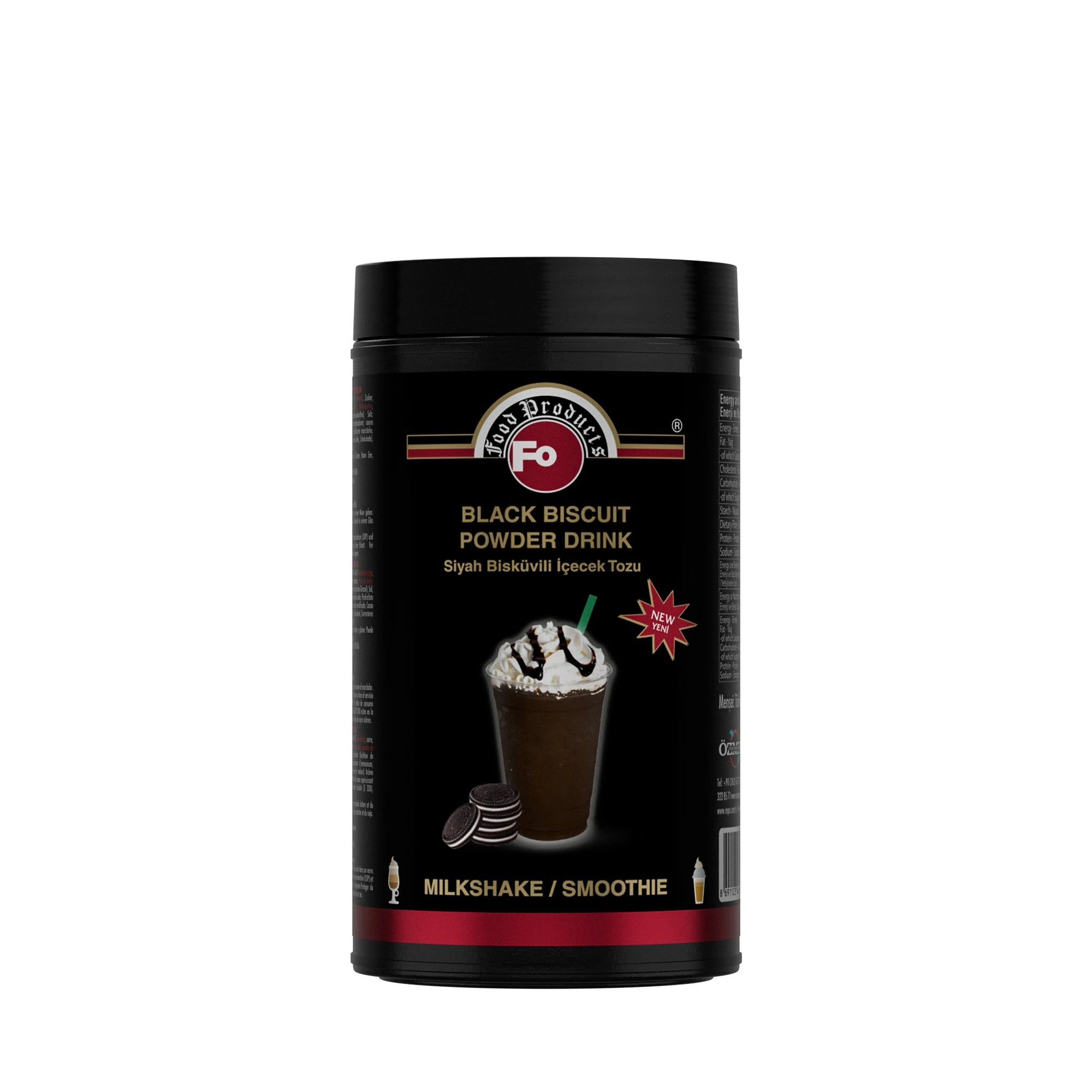 FO Siyah Bisküvi Aromalı İçecek Tozu - Milkshake 1 kg