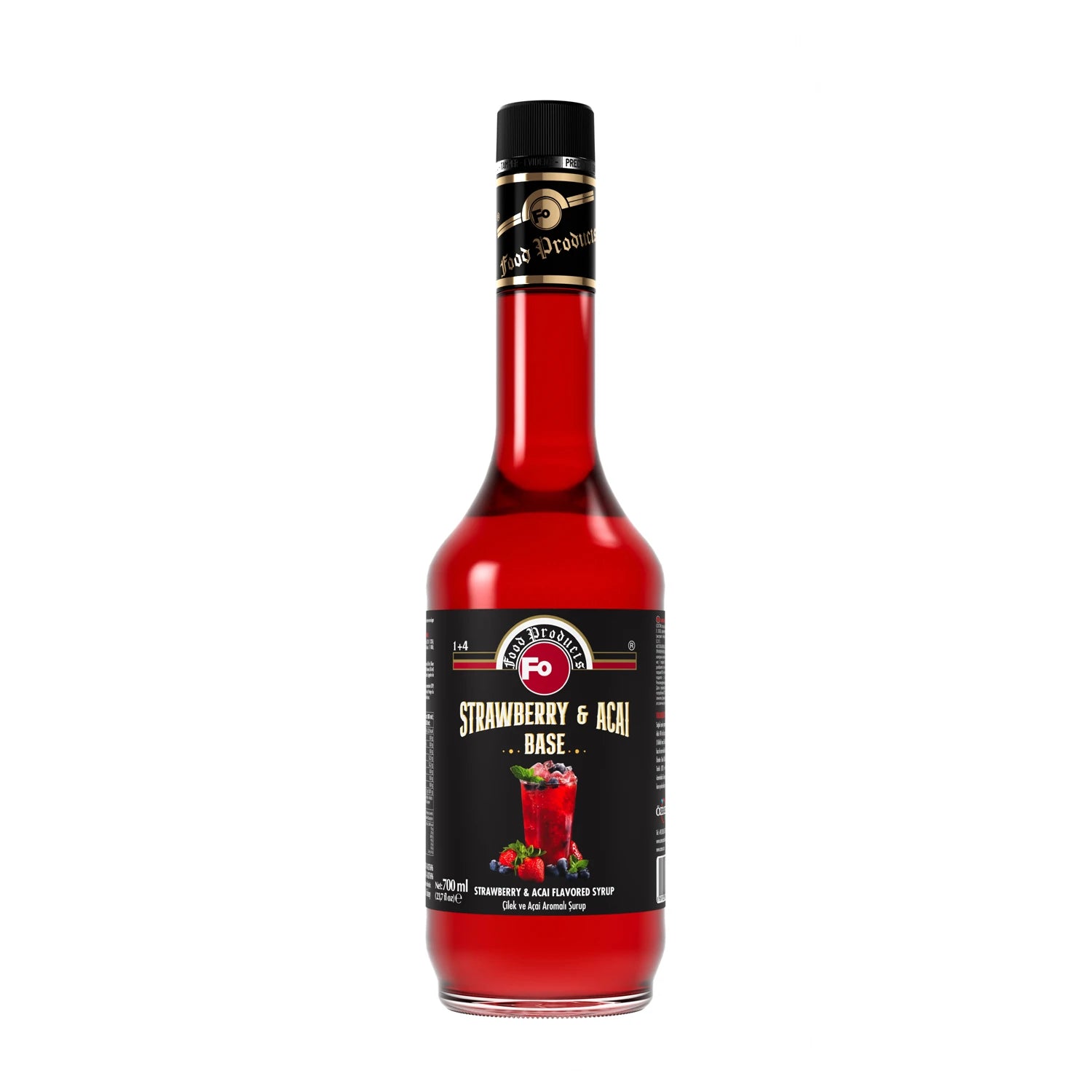FO Çilek ve Açai Aromalı Baz Şurup 700 ml