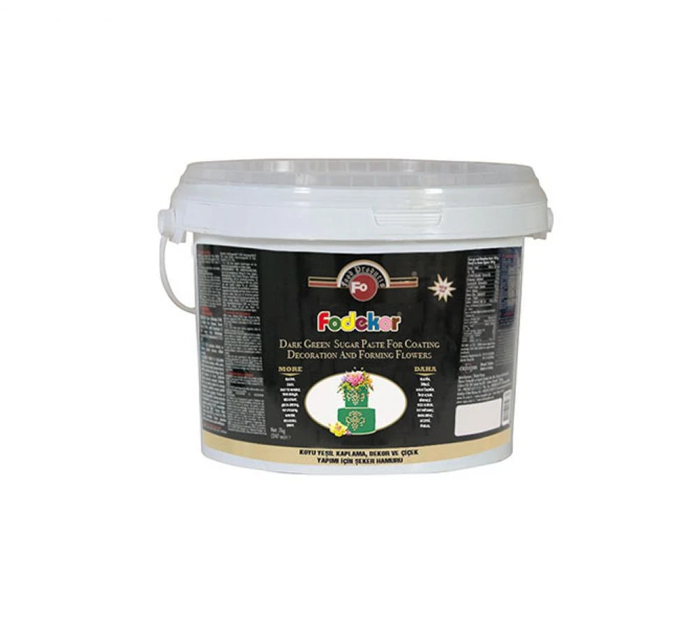 FO Koyu Yeşil Fodekor Kaplama, Dekor ve Çiçek Yapımı için Şeker Hamuru 2,5 kg