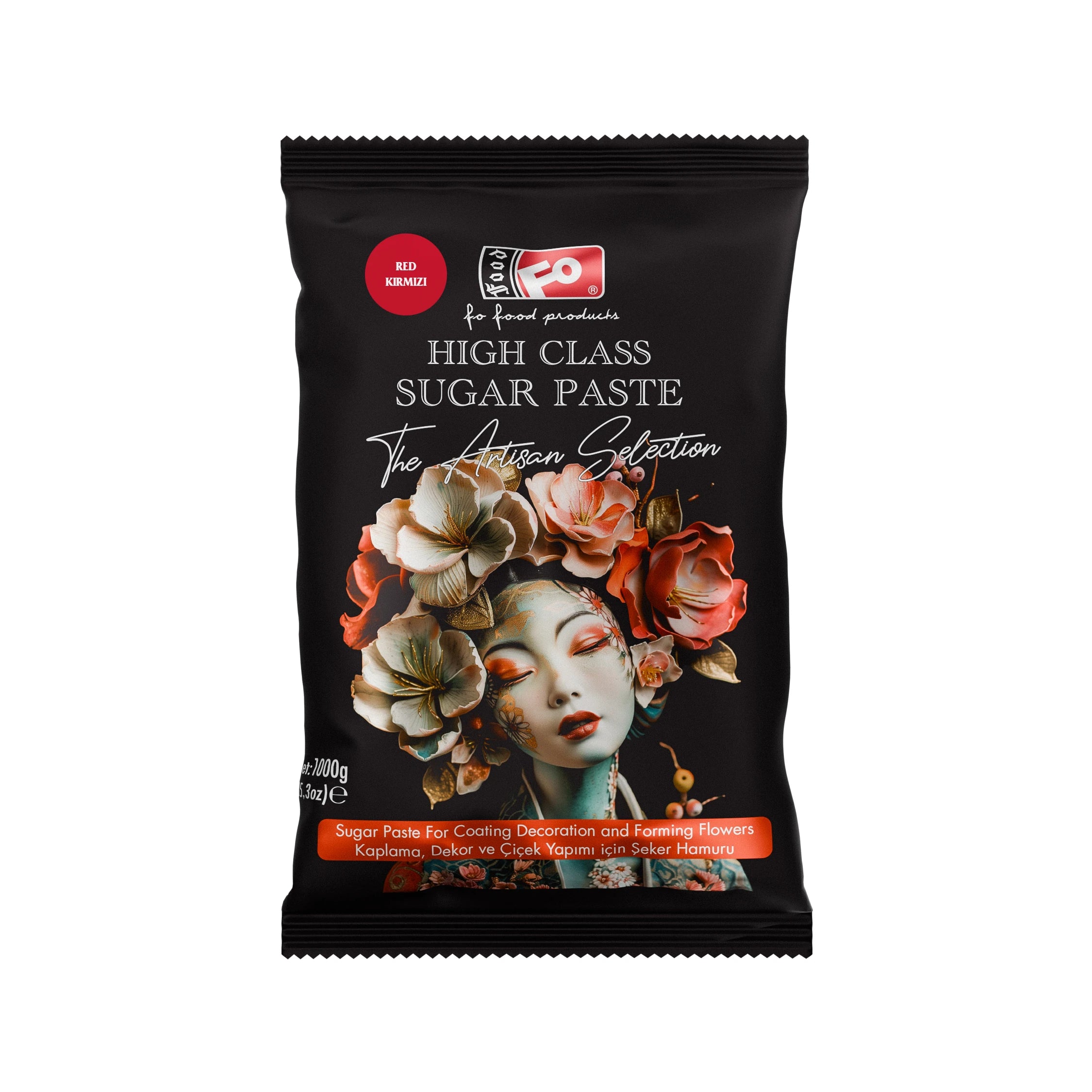 FO Kırmızı High Class Kaplama, Dekor ve Çiçek Yapımı için Şeker Hamuru 1 kg