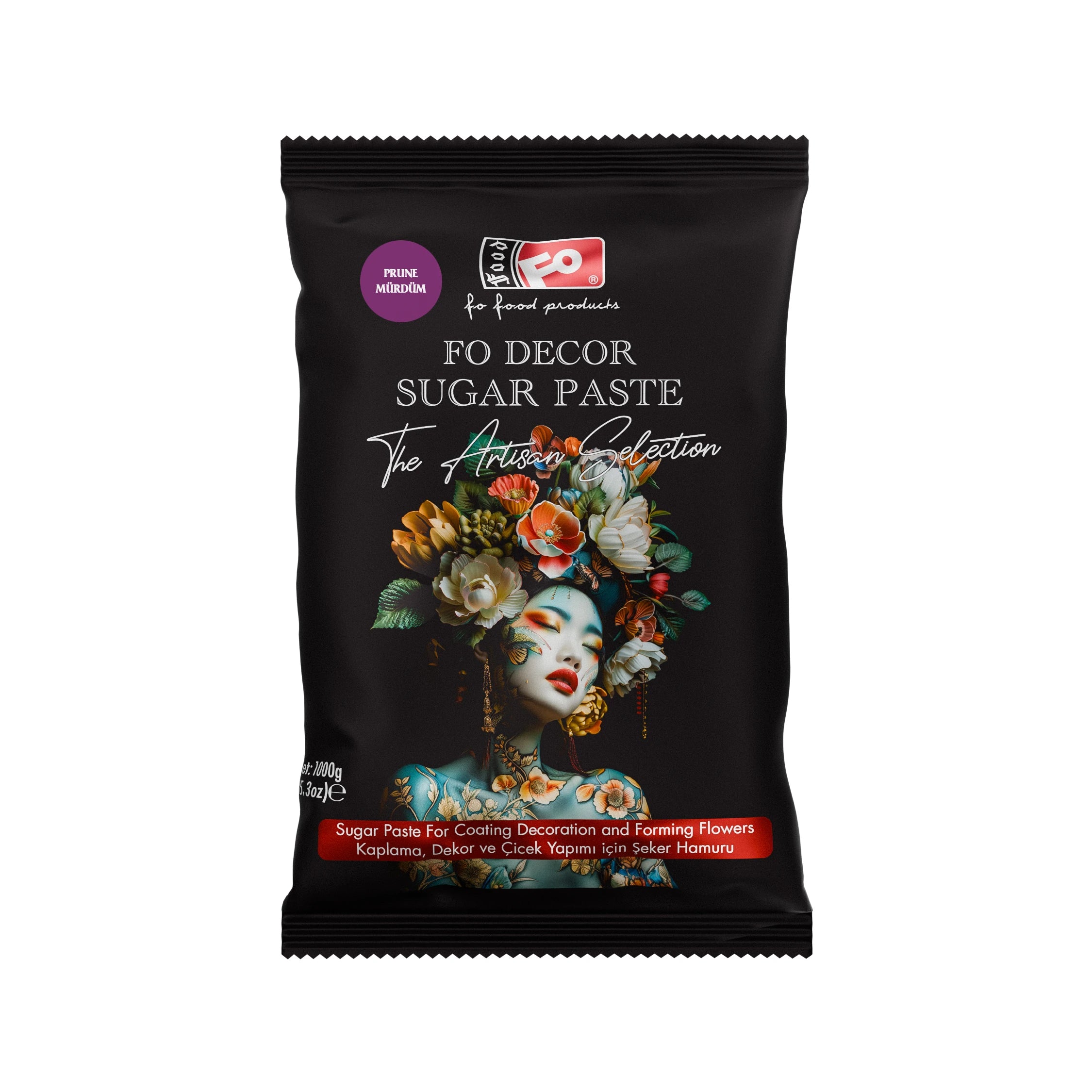 FO Mürdüm Fodekor Kaplama, Dekor ve Çiçek Yapımı için Şeker Hamuru 1 kg