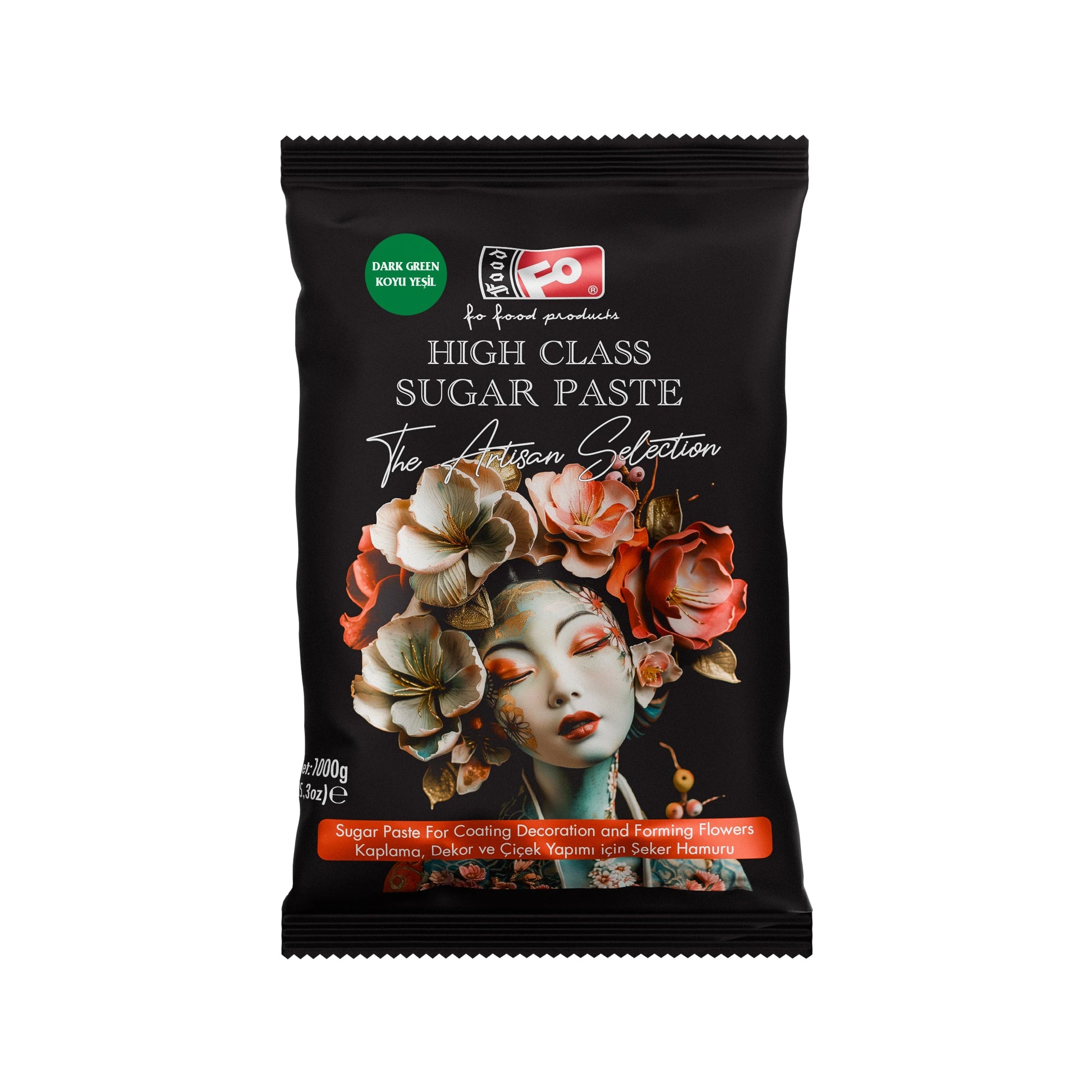 Koyu Yeşil High Class Kaplama, Dekor ve Çiçek Yapımı Için Şeker Hamur 1 kg