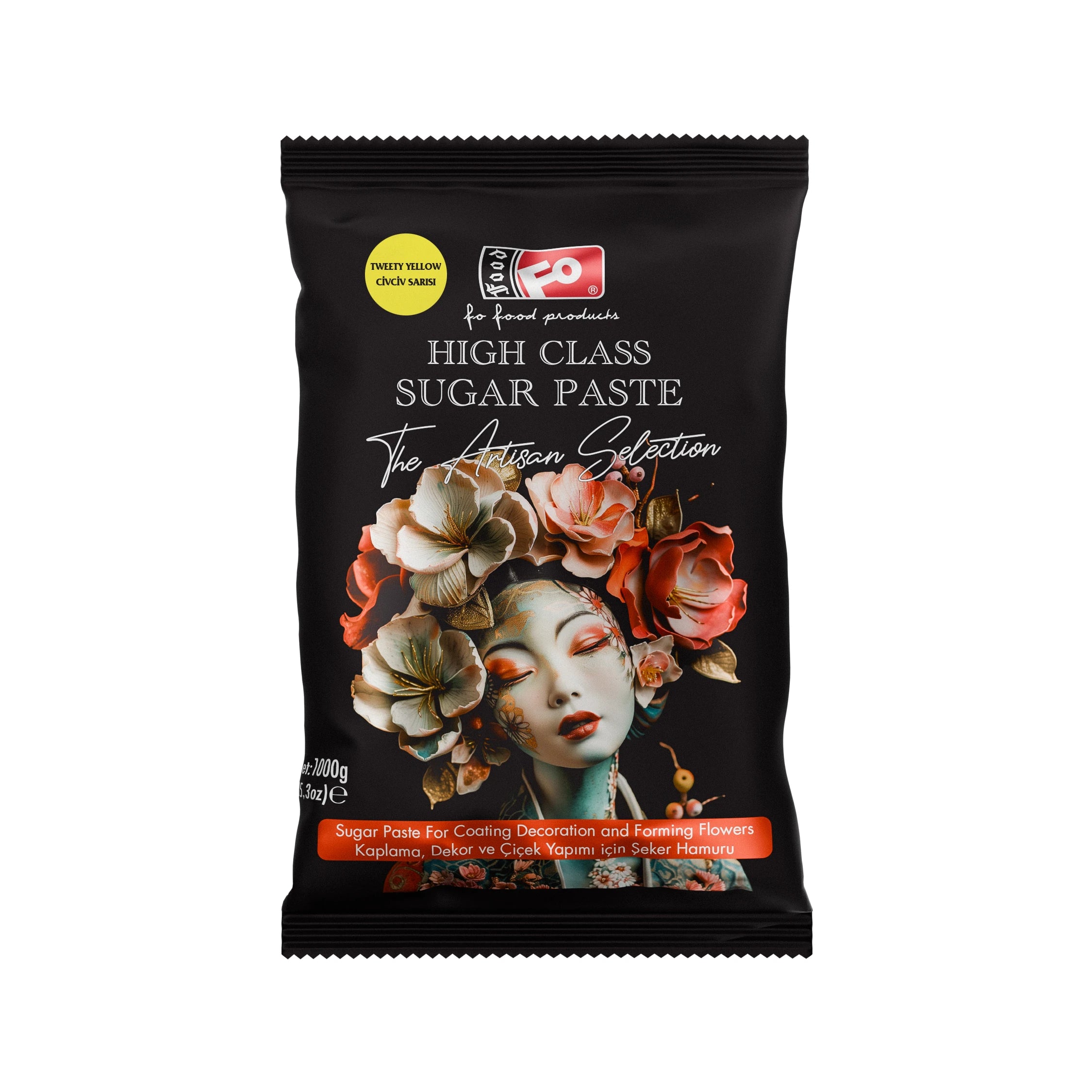 Civciv Sarısı High Class Kaplama, Dekor ve Çiçek Yapımı için Şeker Hamuru 1 kg