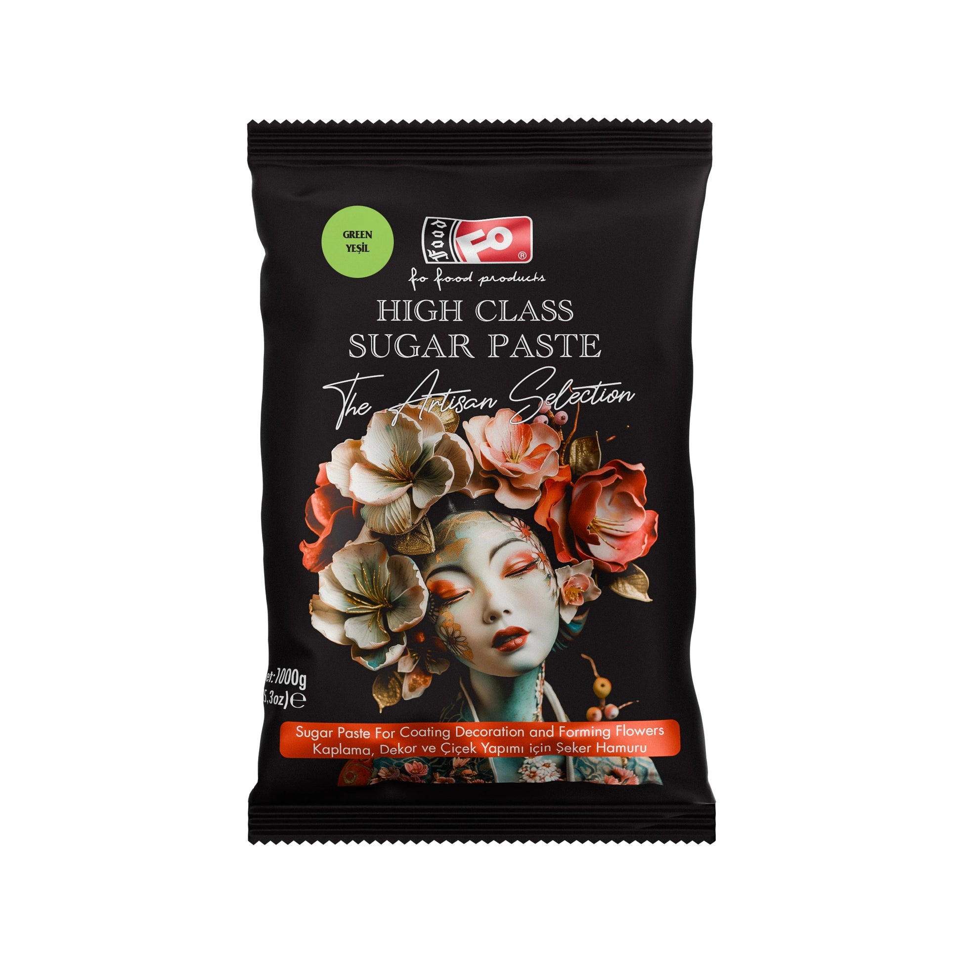 Yeşil High Class Kaplama, Dekor ve Çiçek Yapımı için Şeker Hamuru 1 kg