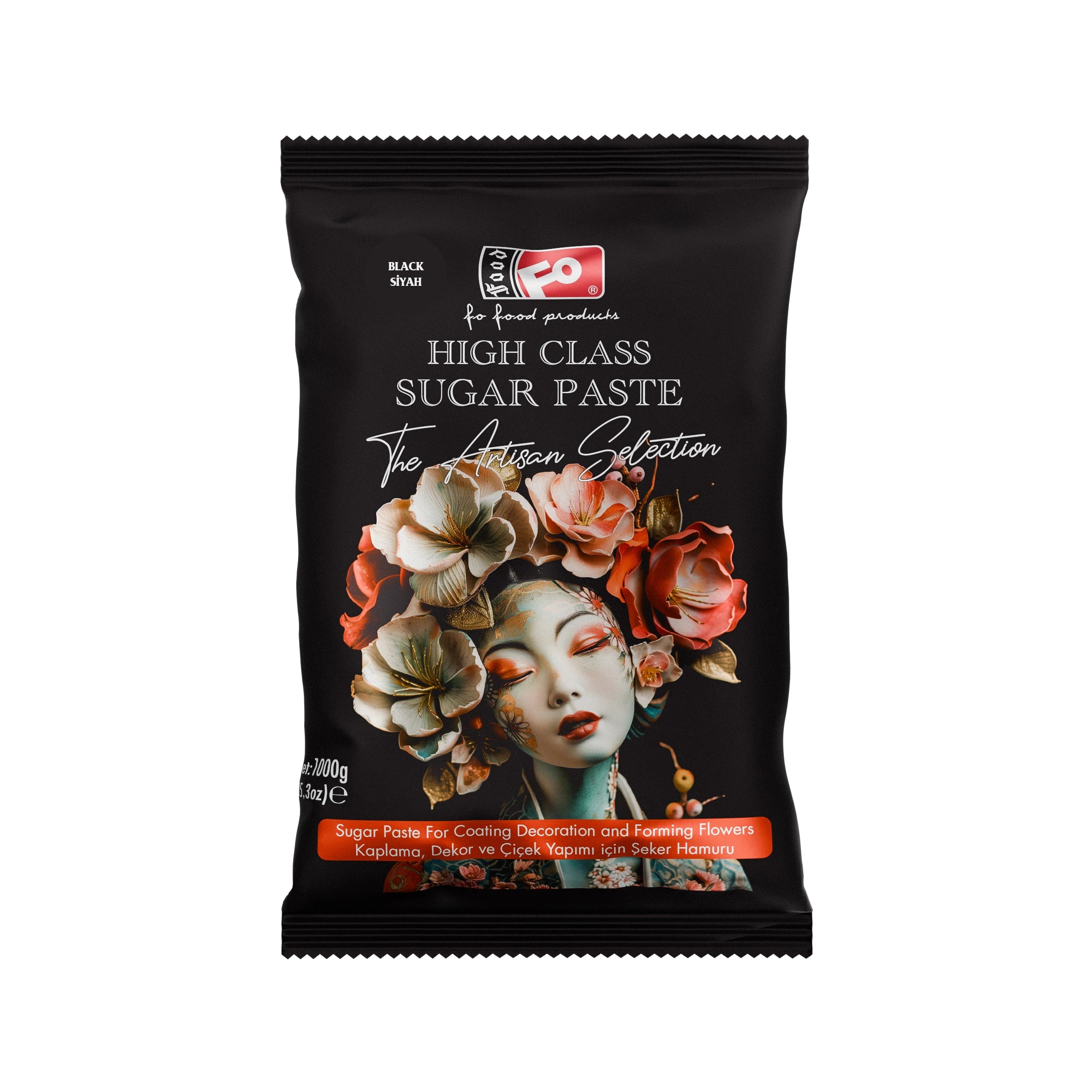 Siyah High Class Kaplama, Dekor ve Çiçek Yapımı için Şeker Hamuru 1 kg