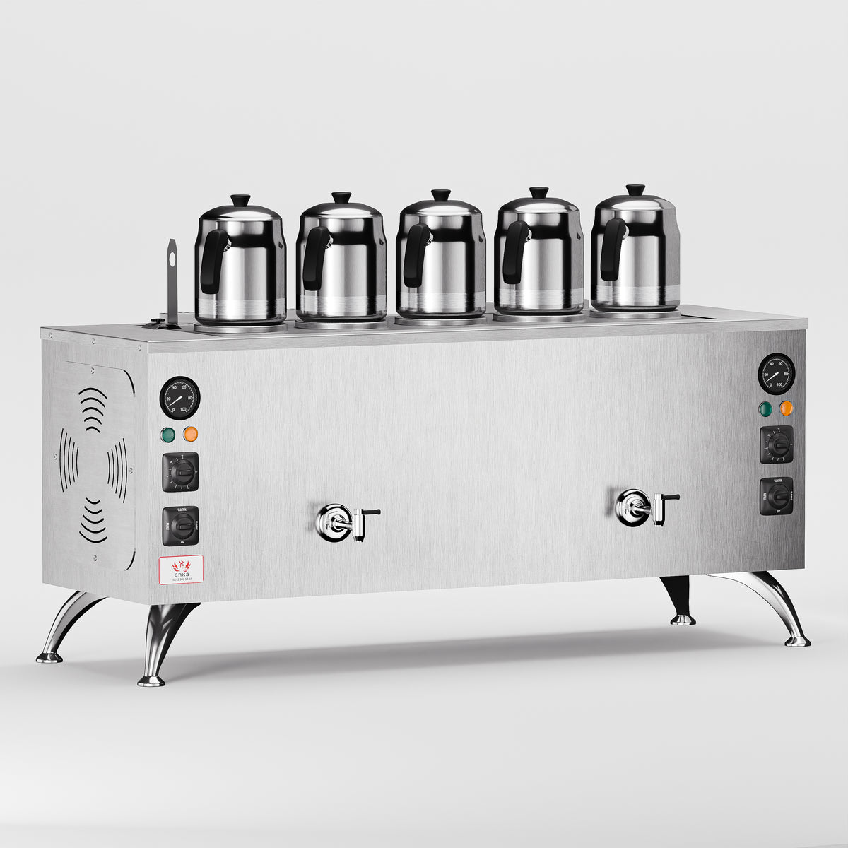 Inoks Pro Compact Elektrikli Çay Makinesi 50 LT 5 Demlik