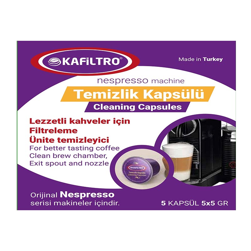 Kafiltro Nespresso Uyumlu Kapsül Kahve Makinesi Temizleme Deterjanı, 5 gr, 5 Adet