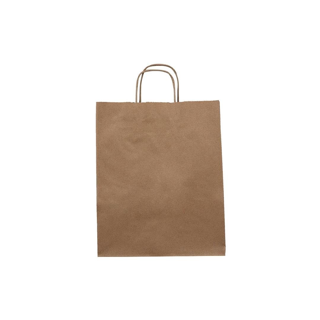 Burgu Saplı Kraft Kağıt Çanta 25 X 31 X 12 cm