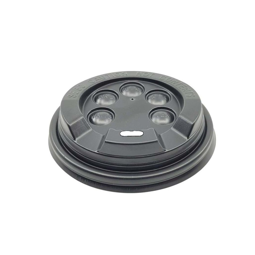 8-9-12 oz Plastik Sıcak İçecek Kapağı Emzikli Siyah 1000 Adet