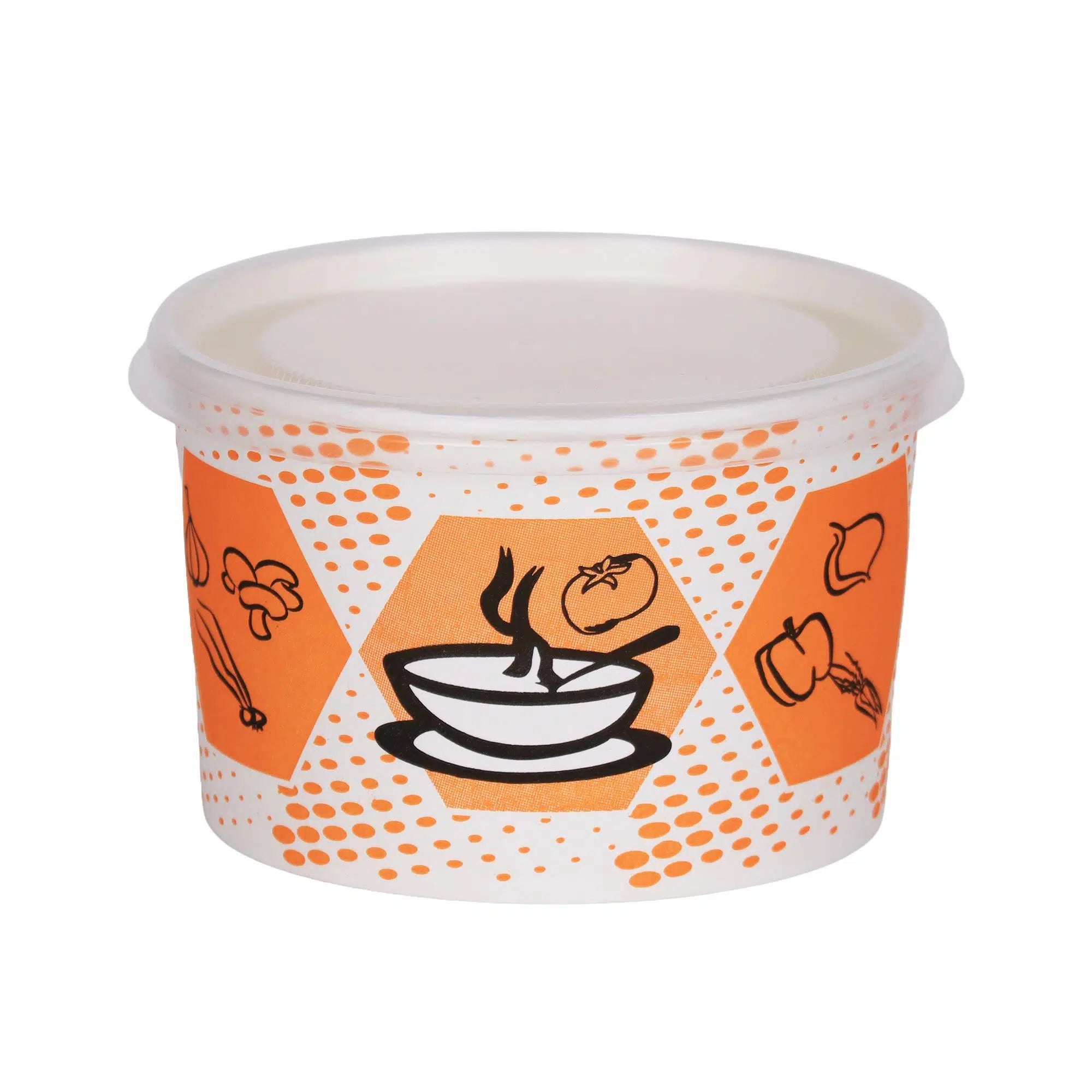 Kapaklı Karton Çorba Kasesi 16 Oz - 25 Adet