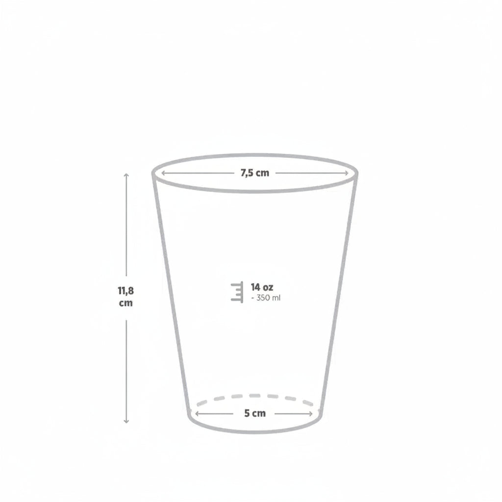 Beyaz Karton Bardak, 14 OZ - 400 ML
