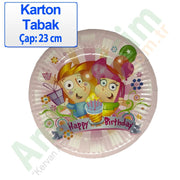 Tabak Karton Çap 24 Cm Kız 10 Adetli