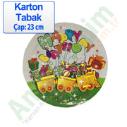 Tabak Karton Çap 24 Cm Tren 10 Adetli