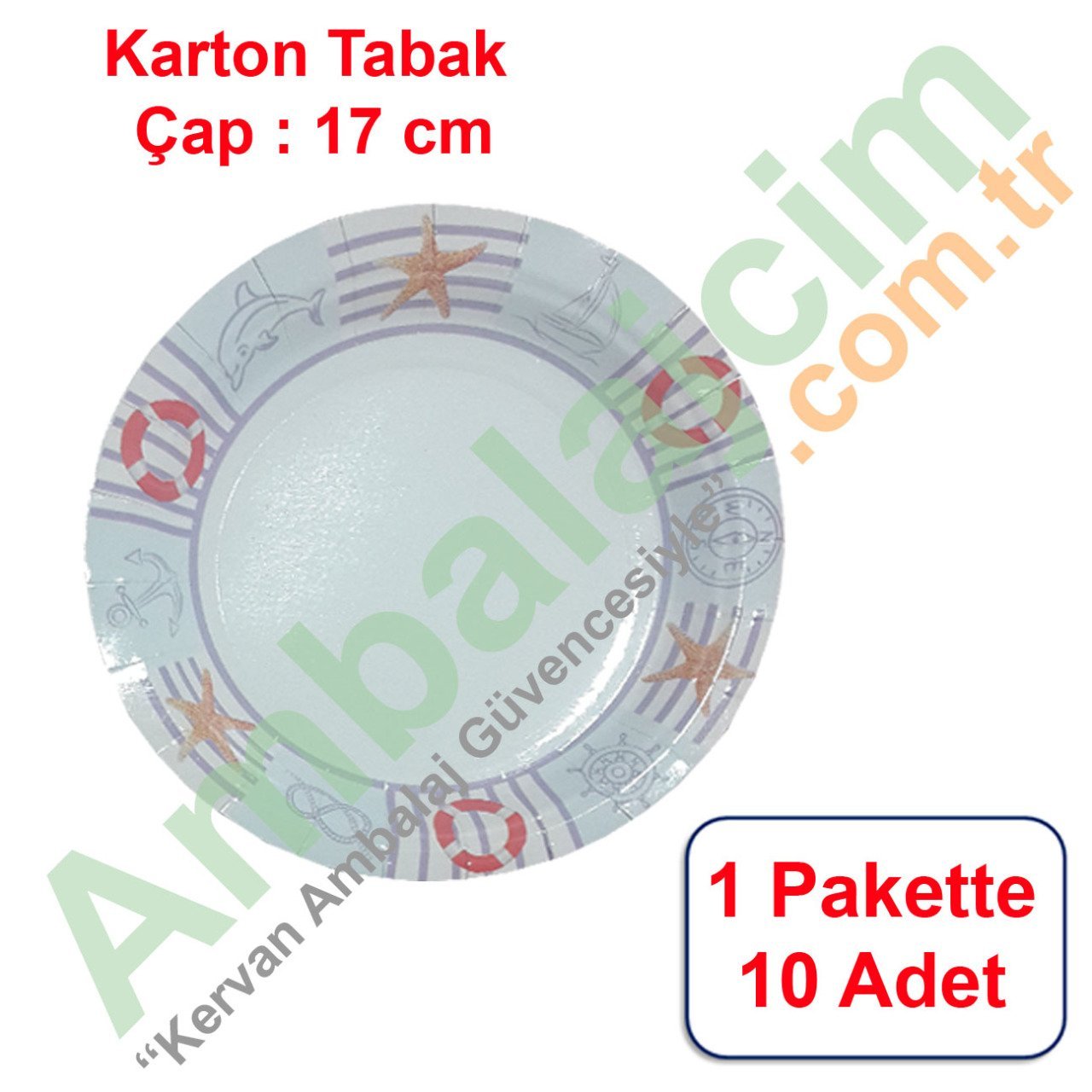 Tabak Karton Çap 18 Cm Doğum Günü / Yılbaşı 10 Adetli YUNUS
