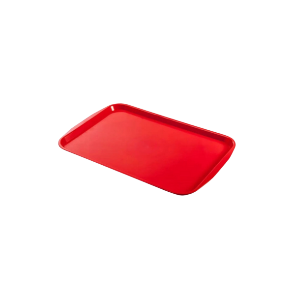 Kırmızı Renk Plastik Tepsi 23x31