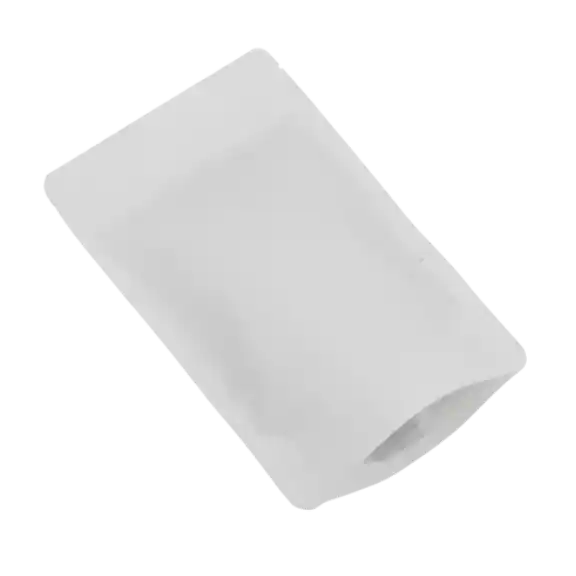 Beyaz Kraft Alüminyum Kilitli Doypack, 25 x 34 + 12 CM
