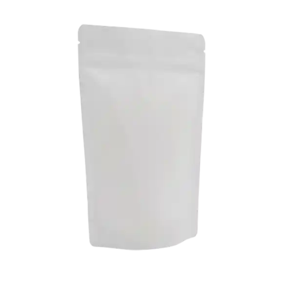 Beyaz Kraft Alüminyum Kilitli Doypack, 25 x 34 + 12 CM