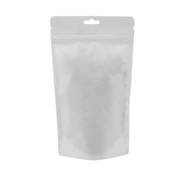 Beyaz Kraft Alüminyum Kilitli Doypack, 25 x 34 + 12 CM