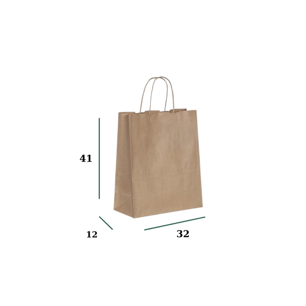 Kraft Çanta Büküm Sap 32x12x41 cm 25li Paket