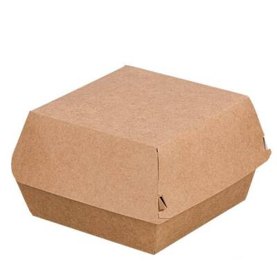 Kraft Karton Hamburger Kutusu 12x12x9 cm Yeni Kilitli