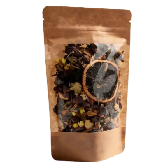Geniş Pencereli Kraft Kilitli Doypack, 11 x 18,5 + 7 CM