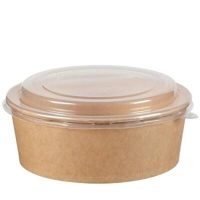 Kraft ve Beyaz Karton Salata Kase Kapağı Sıcak 1000cc ve 1100 cc