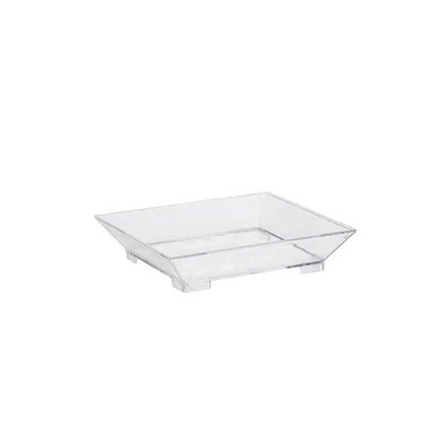 Kristal Kare Mini Tabak Şeffaf 60 mm - 50 Adet