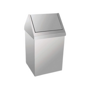 Krom Açık Çatı Kapaklı Çöp Kovası (54 Litre)