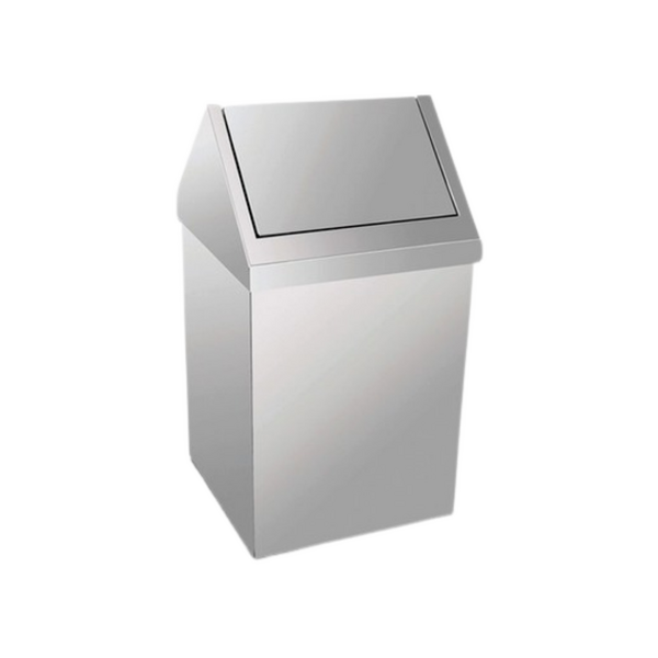 Krom Çatı Kapaklı Çöp Kovası (16 Litre)