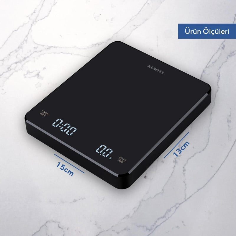Kumtel V60-02 V60 Dijital Zamanlayıcılı Hassas Kahve Demleme Tartısı