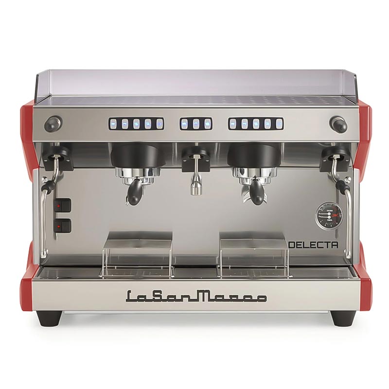 La San Marco Delecta Tam Otomatik Espresso Kahve Makinesi, 2 Gruplu, Kırmızı