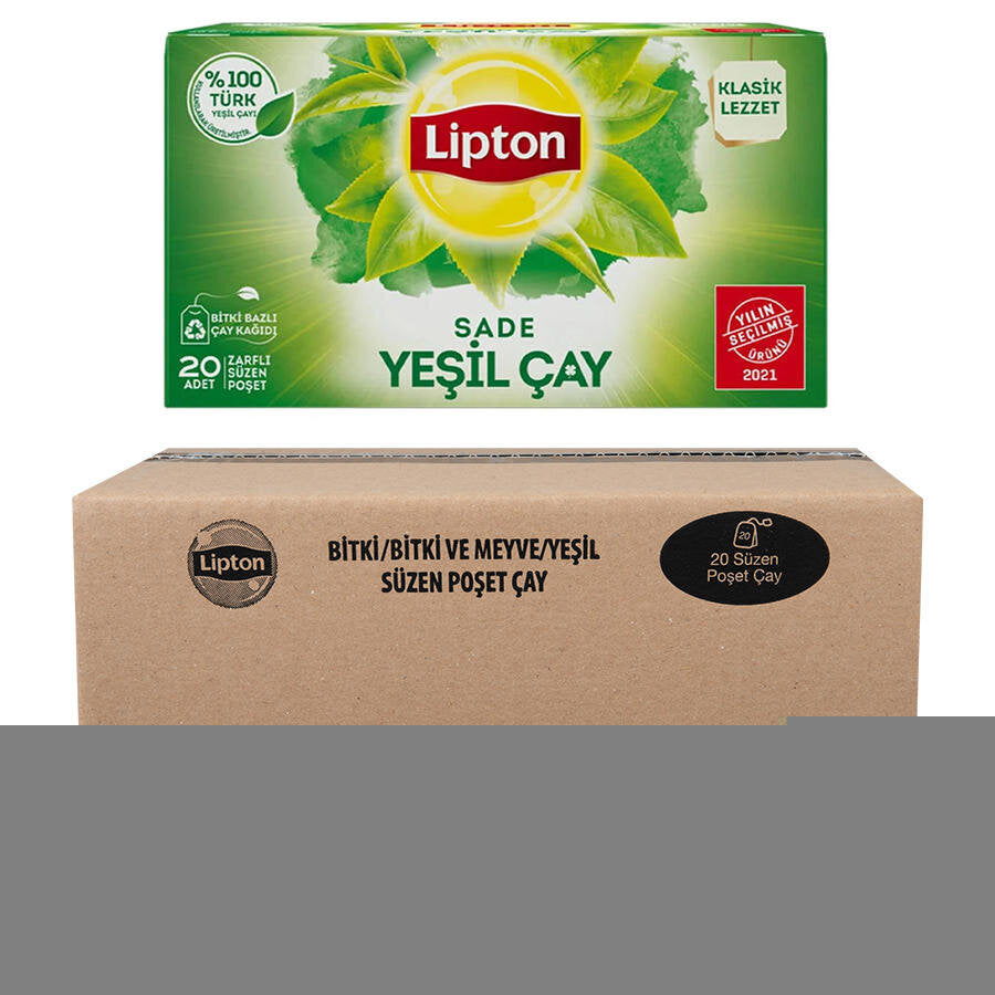 Lipton Sade Yeşil Bardak Poşet Çay 20'li x 12 Paket 1 Koli
