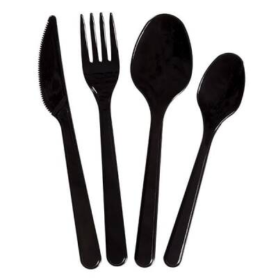 Lüks Plastik Siyah Çatal 100'lü 3,2 gr
