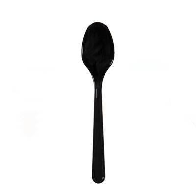 Lüks Plastik Siyah Tatlı Kaşığı 100'lü 2,6 gr