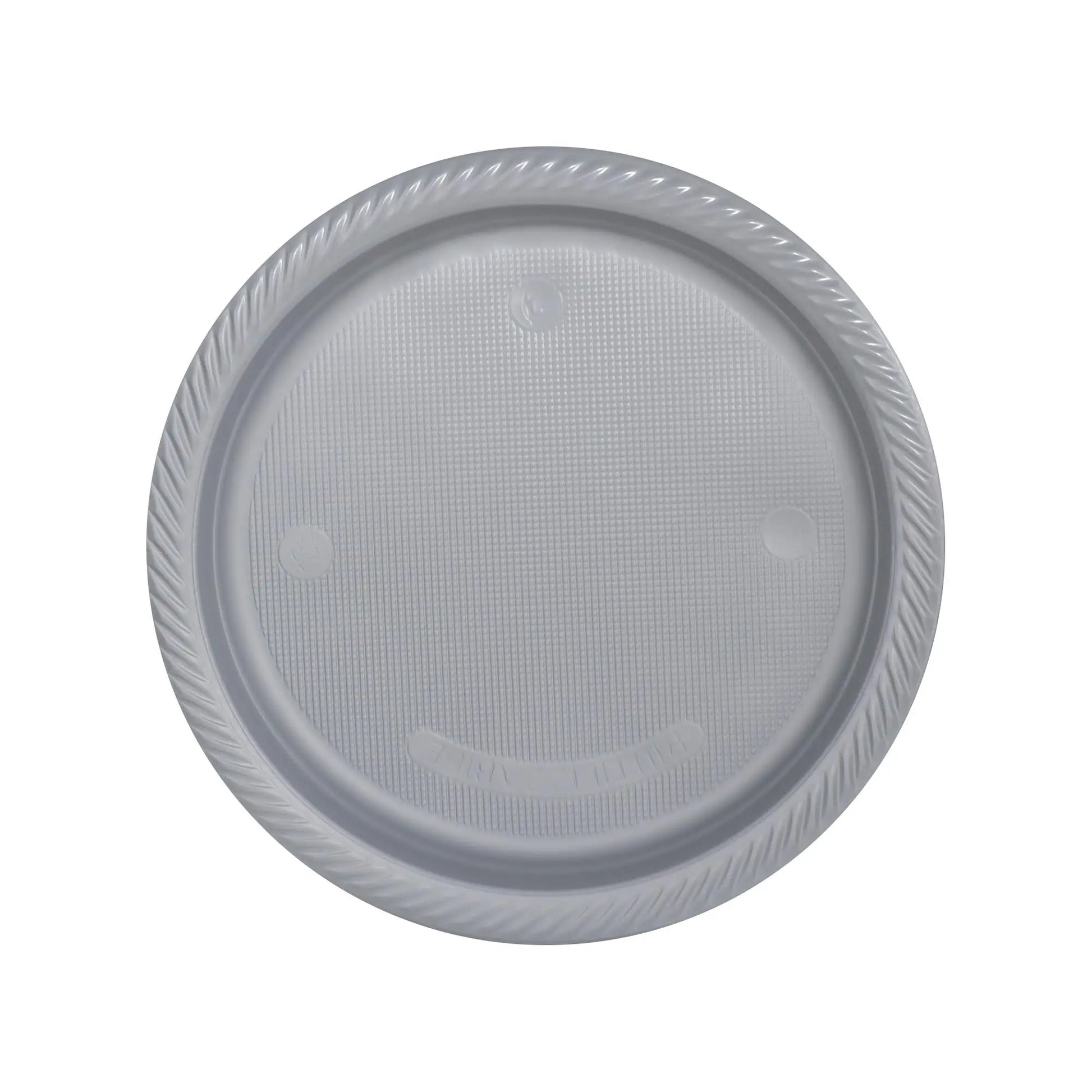 Lüks Plastik Tabak Gümüş 22 cm - 25 Adet