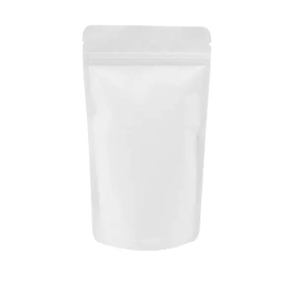 Mat Beyaz Alüminyum Kilitli Doypack, 20 x 30 + 10 CM