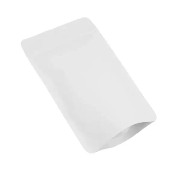 Mat Beyaz Alüminyum Kilitli Doypack, 20 x 30 + 10 CM
