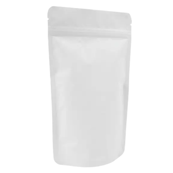 Mat Beyaz Alüminyum Kilitli Doypack, 20 x 30 + 10 CM