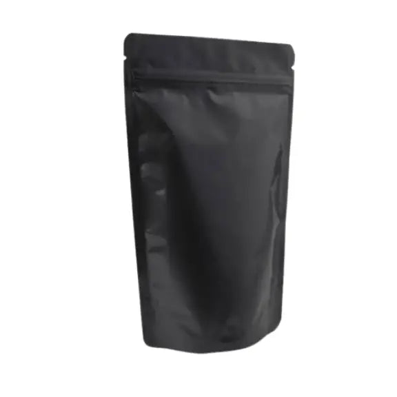 Mat Siyah Alüminyum Kilitli Doypack, 20 x 30 + 10 CM