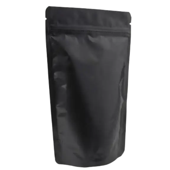 Mat Siyah Alüminyum Kilitli Doypack, 20 x 30 + 10 CM