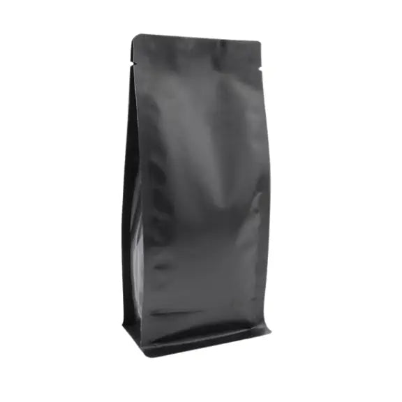 Mat Siyah Metalize Kilitsiz Flat Bottom Torba, 14 x 35 + 9,5 CM