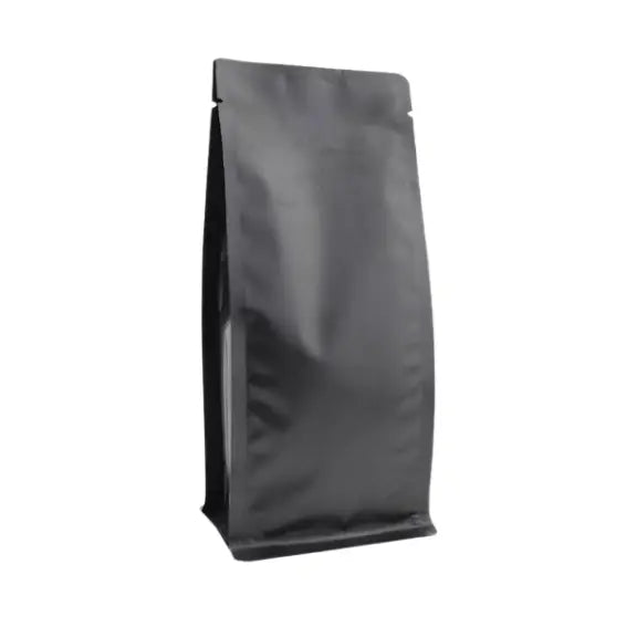Mat Siyah Metalize Kilitsiz Flat Bottom Torba, 14 x 35 + 9,5 CM