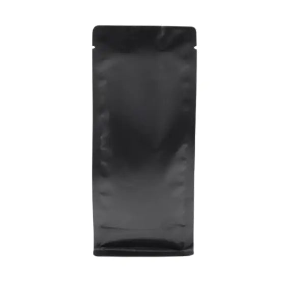 Mat Siyah Metalize Kilitsiz Flat Bottom Torba, 14 x 35 + 9,5 CM
